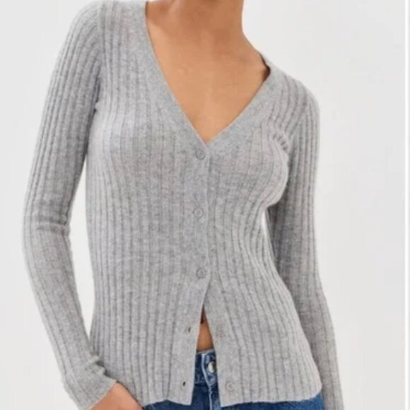 STAUD Cargo 100% Cashmere Cardigan Sweater Size S - Picture 2 of 7